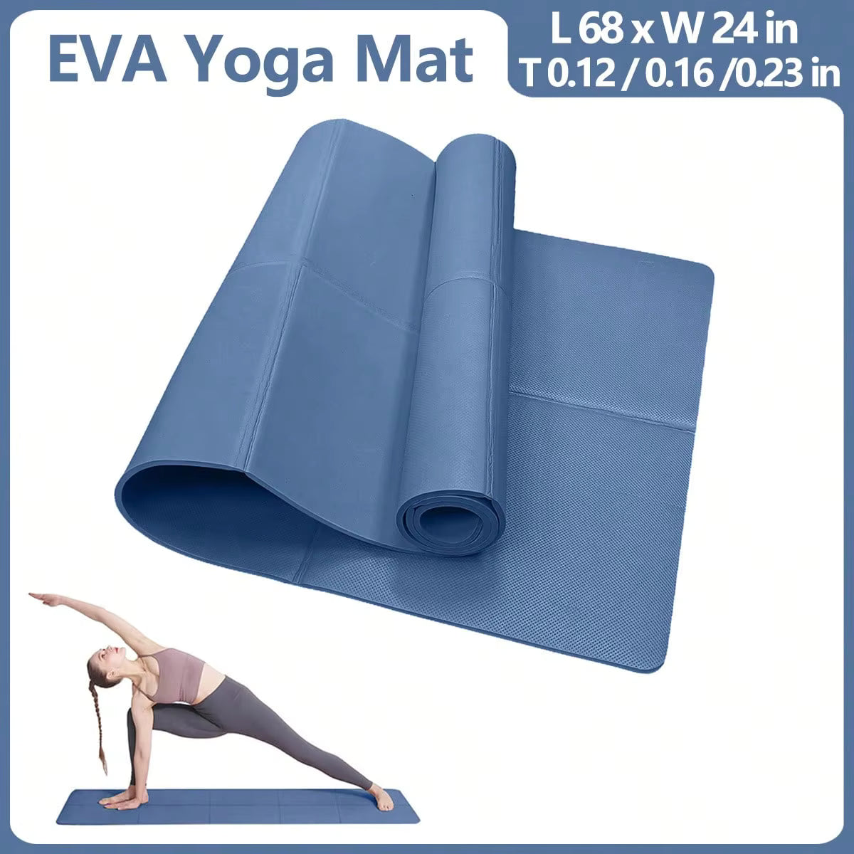 Foldable & Lightweight Yoga Mat - 173x61x0,3/0,4/0,6cm