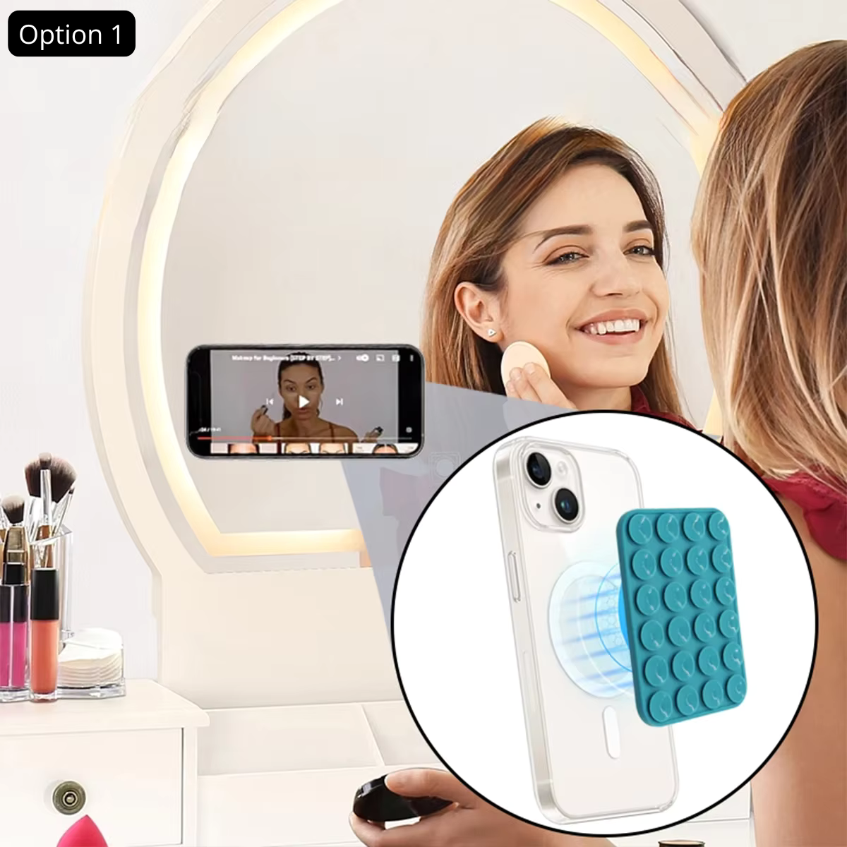 Support Téléphone Ventouse — Fixation Magnétique