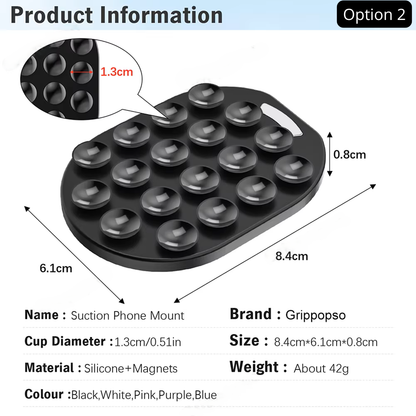 Support Téléphone Ventouse — Fixation Magnétique