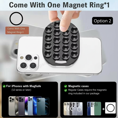 Support Téléphone Ventouse — Fixation Magnétique
