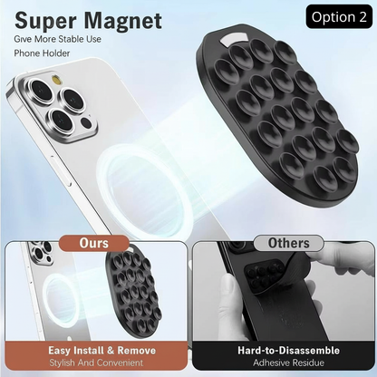 Support Téléphone Ventouse — Fixation Magnétique