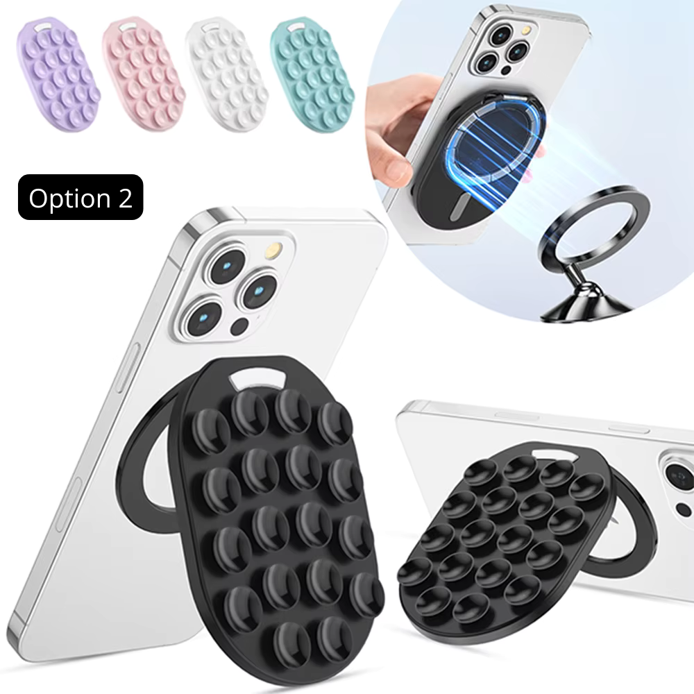 Support Téléphone Ventouse — Fixation Magnétique