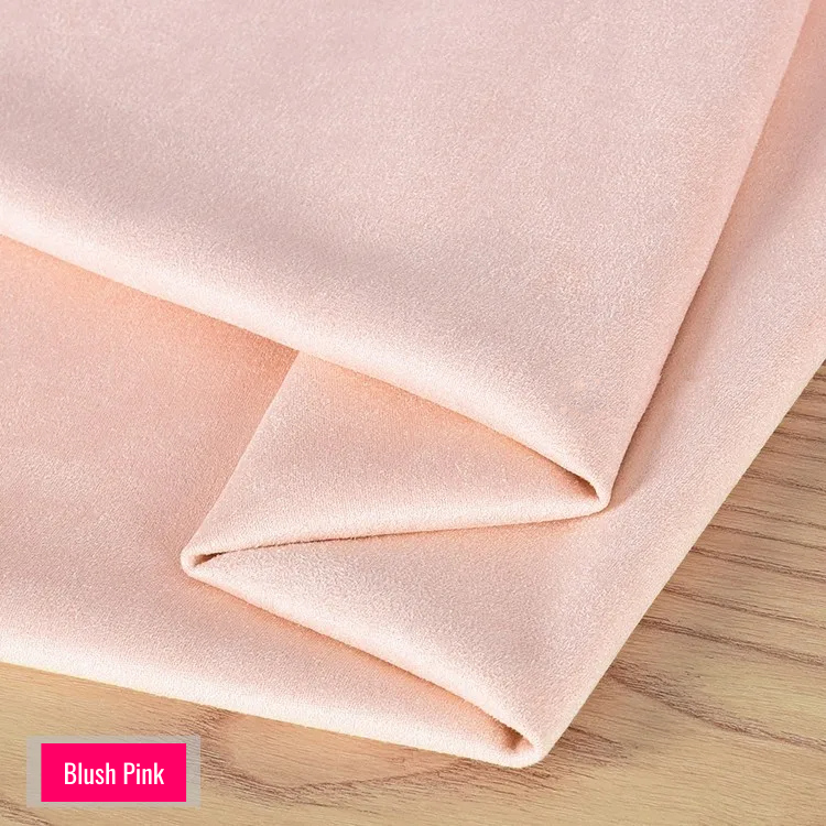 Blush Pink stretch fabric for platform protector, suitable for 10cm platform pole dance shoes, shown folded on wooden surface