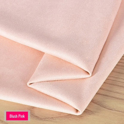 Blush Pink stretch fabric for platform protector, suitable for 10cm platform pole dance shoes, shown folded on wooden surface