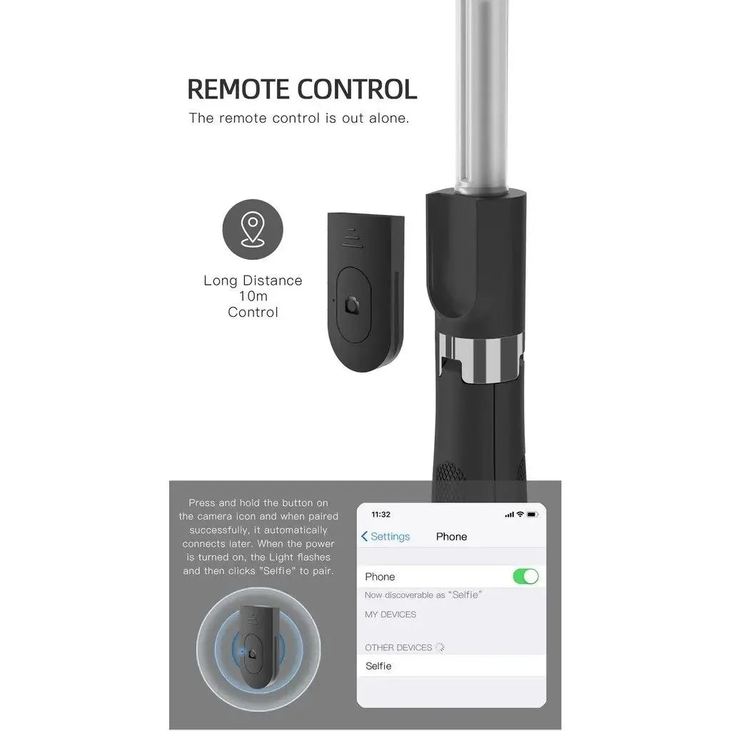 Bluetooth Retractable Tripod & Selfie Stick
