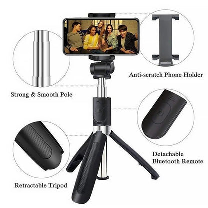 Bluetooth Retractable Tripod & Selfie Stick
