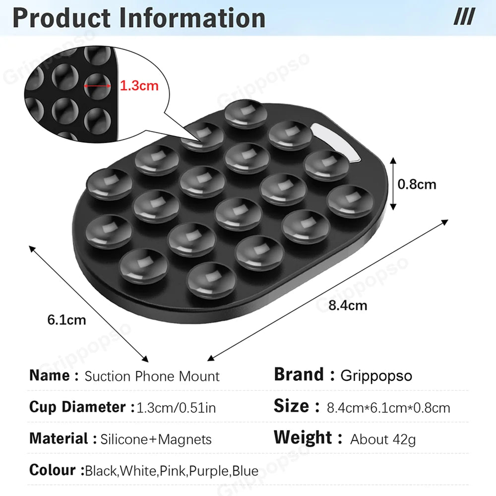 Support Téléphone Magnétique à Ventouse